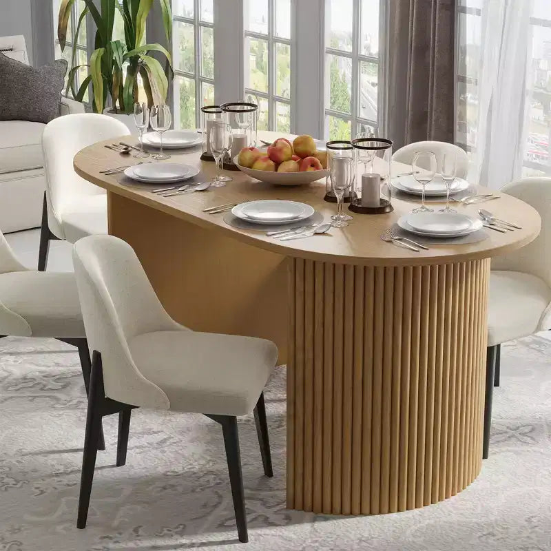 Set di 2 sedie da pranzo imbottite in lino bianco