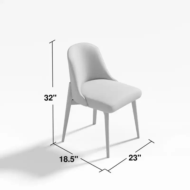 Set di 2 sedie da pranzo imbottite in lino bianco