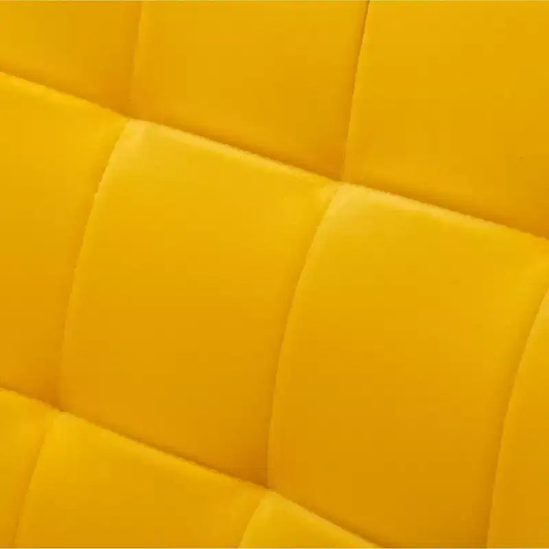 Contemporary Silky Velvet Tufted Accent Chair with Ottoman, Yellow