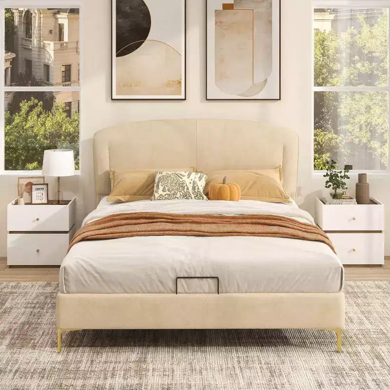 1/2 PCS 2-Drawer Nightstand Modern Bedside Table with Storag Raised Edge for Living Room