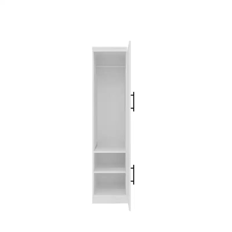 White Wood 15.75 in. Armoire with 2 Shelves