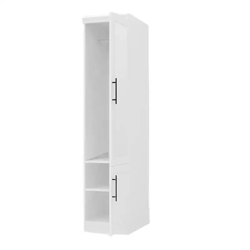 White Wood 15.75 in. Armoire with 2 Shelves