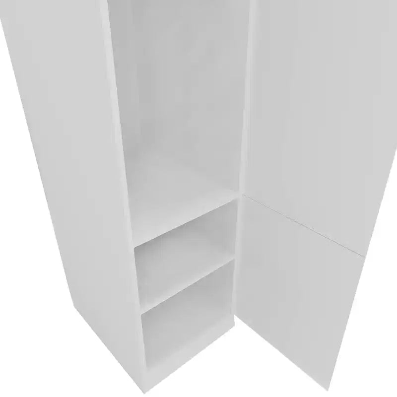 White Wood 15.75 in. Armoire with 2 Shelves
