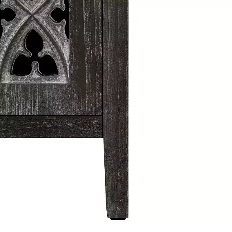 59.8W Hollow Four Door Antique Sideboard , American Country Style Buffet Storage Cabinet Suitable for Living Room, Kitchen