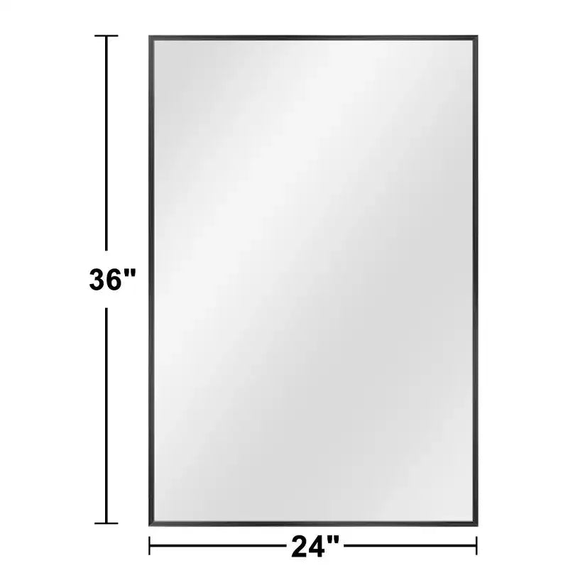 Lustro ścienne z aluminiową wąską ramą