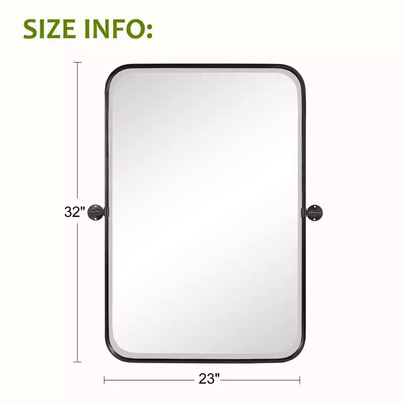 Iron Round Corner Rectangle Three Color Swivel Hardware Wall Mirror