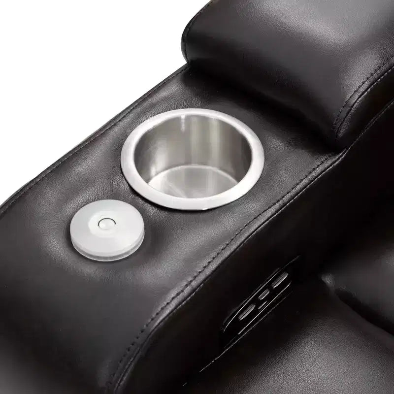 Fotel z elektrycznym podnośnikiem i funkcją rozkładania, 35.8L x 37.8W x 42.1H, z portem USB do ładowania, 2 uchwytami na kubki i obrotowym stolikiem na tacy
