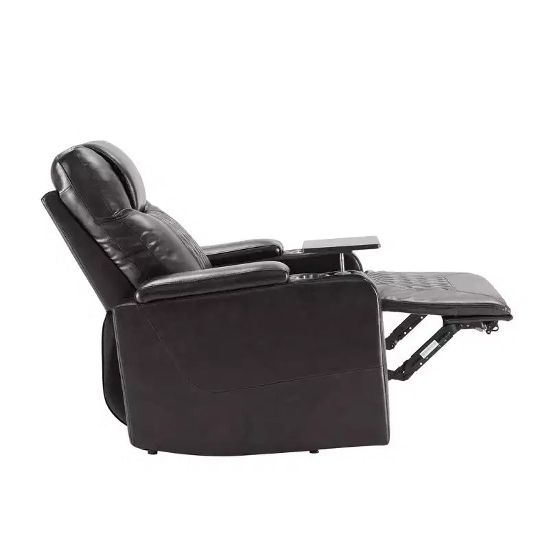 Fotel z elektrycznym podnośnikiem i funkcją rozkładania, 35.8L x 37.8W x 42.1H, z portem USB do ładowania, 2 uchwytami na kubki i obrotowym stolikiem na tacy