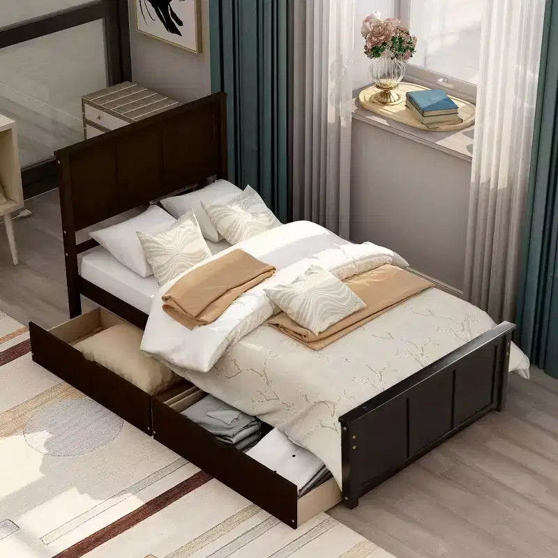 Modern Wood Twin Size Platform Bed