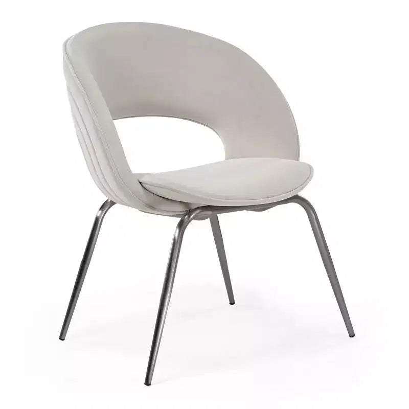Velvet Dining Chair 1 PC, Off-White