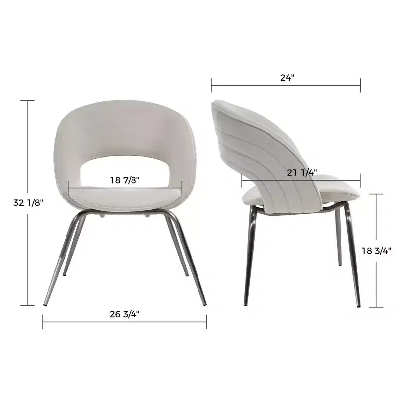 Velvet Dining Chair 1 PC, Off-White