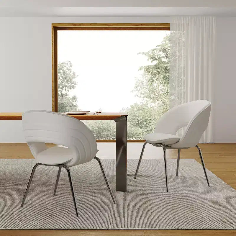 Velvet Dining Chair 1 PC, Off-White