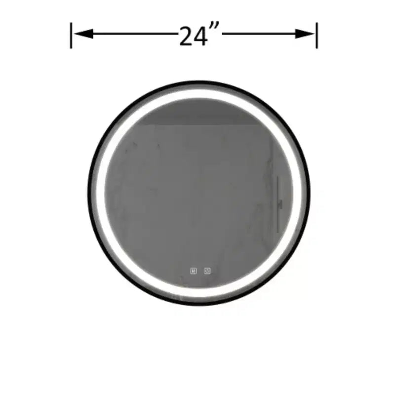 24inch Bathroom Led Classy Vanity Mirror with focused backplane,Black aluminum alloy frame
