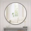 39 Black Circular Wall Mirror: Metal Frame, Round Vanity, Dressing - Stylish for Bath, Living, Bed