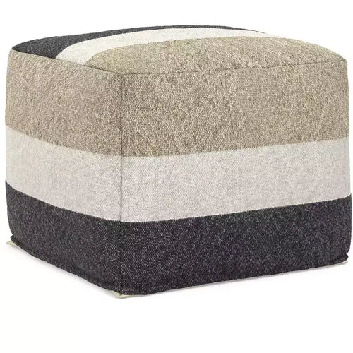 Alice 18 inch Wide Boho Pouf in Acrylic Fabric, Assembled