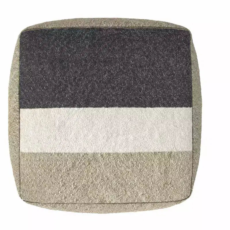 Pouf boho largo 18 inch in tessuto acrilico, già assemblato