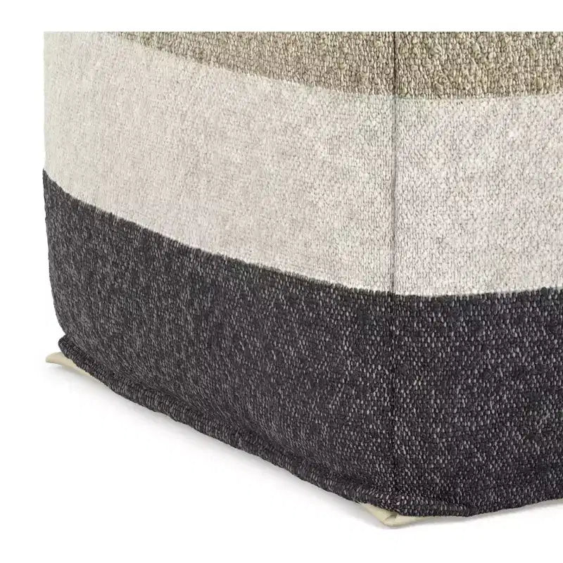 Pouf boho largo 18 inch in tessuto acrilico, già assemblato