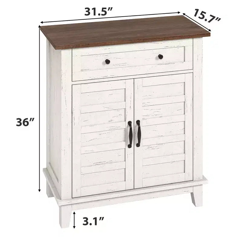 Farmhouse Sideboard Buffet Cabinet with 3-Tiers Adjustable Shelf for Dining Room, Bathroom