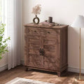 Farmhouse Sideboard Buffet Cabinet with 3-Tiers Adjustable Shelf for Dining Room, Bathroom