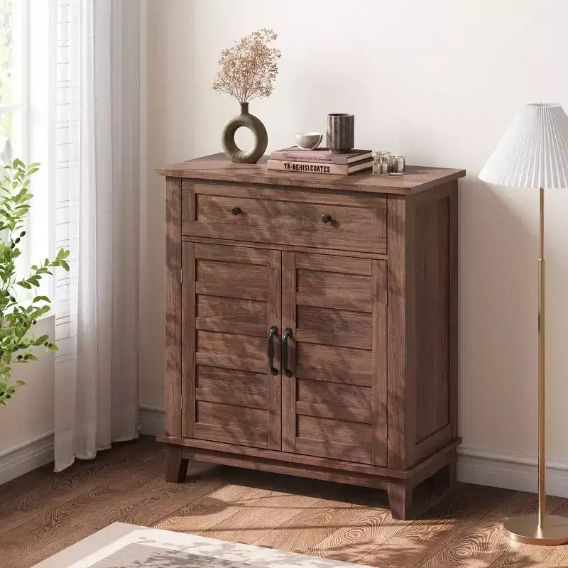 Credenza buffet stile rustico con ripiano regolabile a 3 livelli per sala da pranzo e bagno
