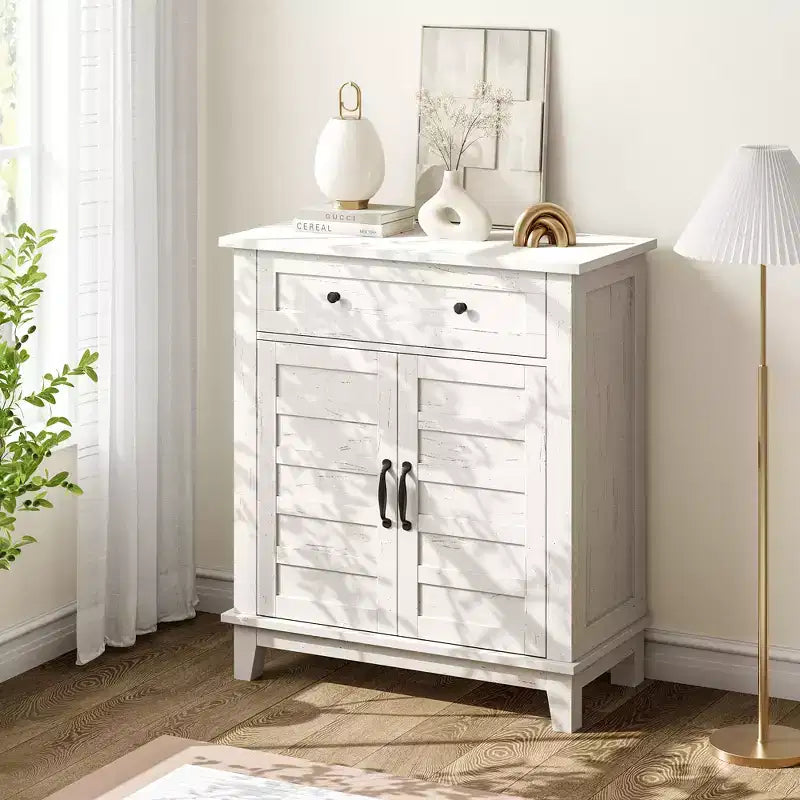 Farmhouse Sideboard Buffet Cabinet with 3-Tiers Adjustable Shelf for Dining Room, Bathroom