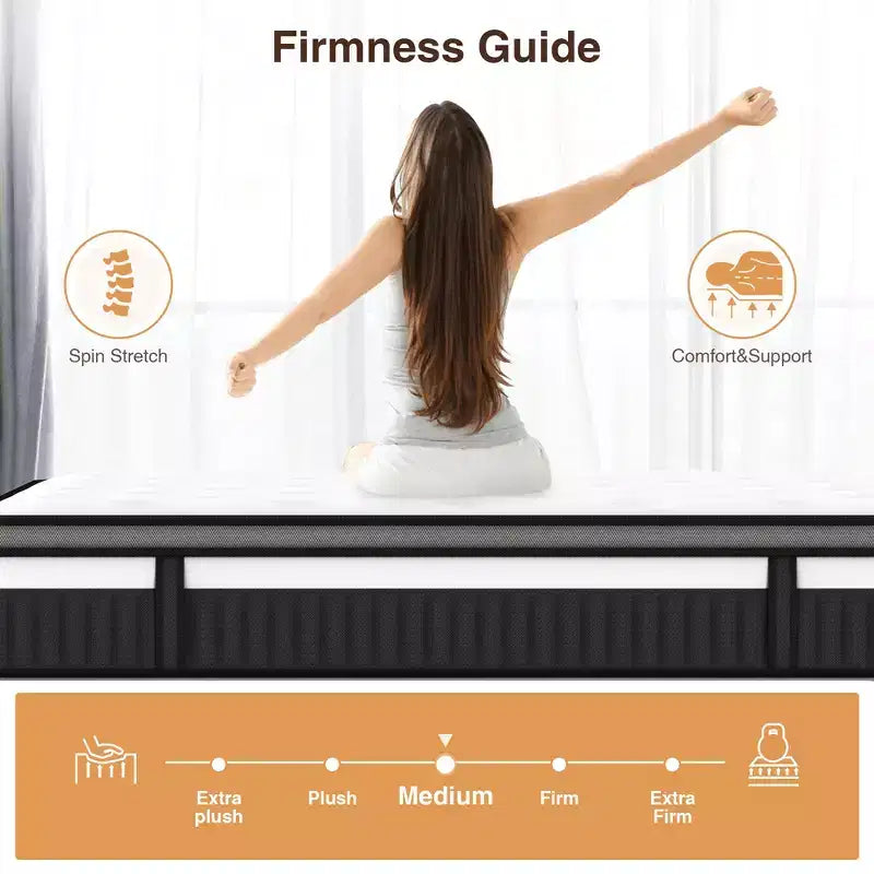 King Mattress In a Box, 14 Cooling Gel Memory Foam King Size Mattress, Medium Firm for Presure Relief&Cooler Sleep, CertiPUR-US