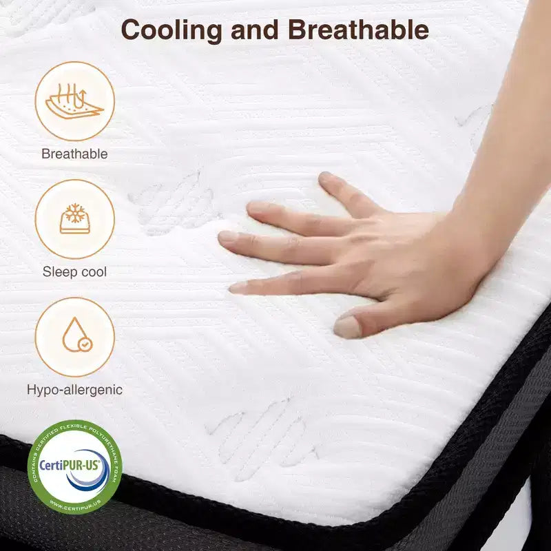 King Mattress In a Box, 14 Cooling Gel Memory Foam King Size Mattress, Medium Firm for Presure Relief&Cooler Sleep, CertiPUR-US