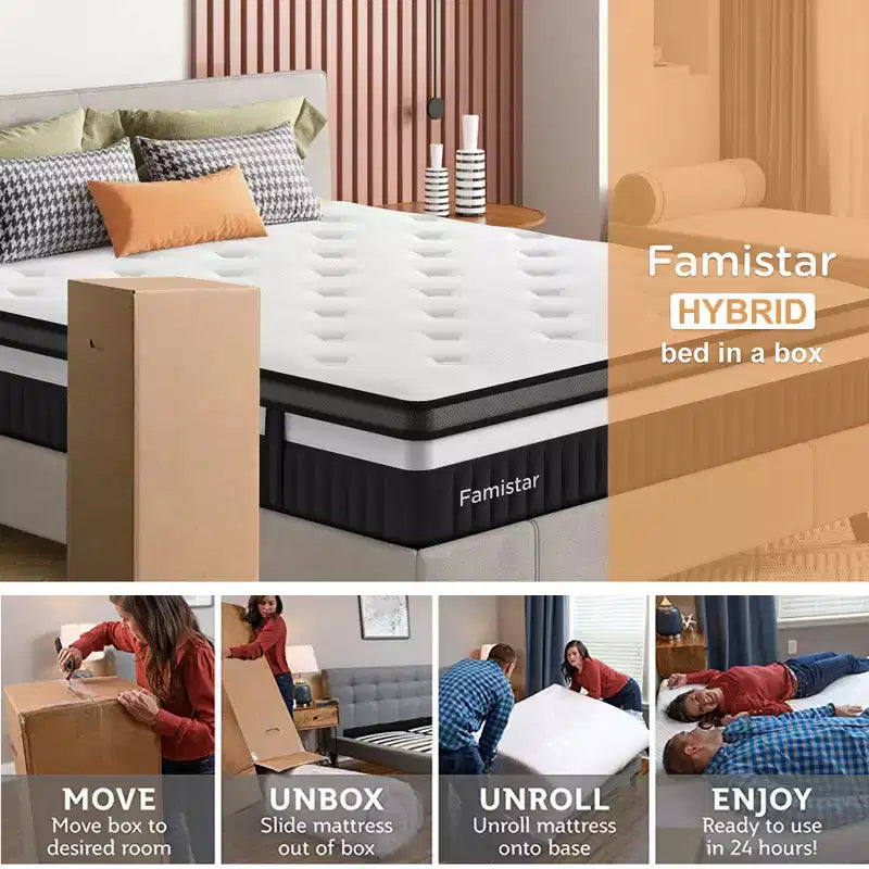 King Mattress In a Box, 14 Cooling Gel Memory Foam King Size Mattress, Medium Firm for Presure Relief&Cooler Sleep, CertiPUR-US
