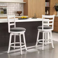 25'' Swivel Counter Barstools Set of 2 w/Backrest & Upholstered Seat Footrest