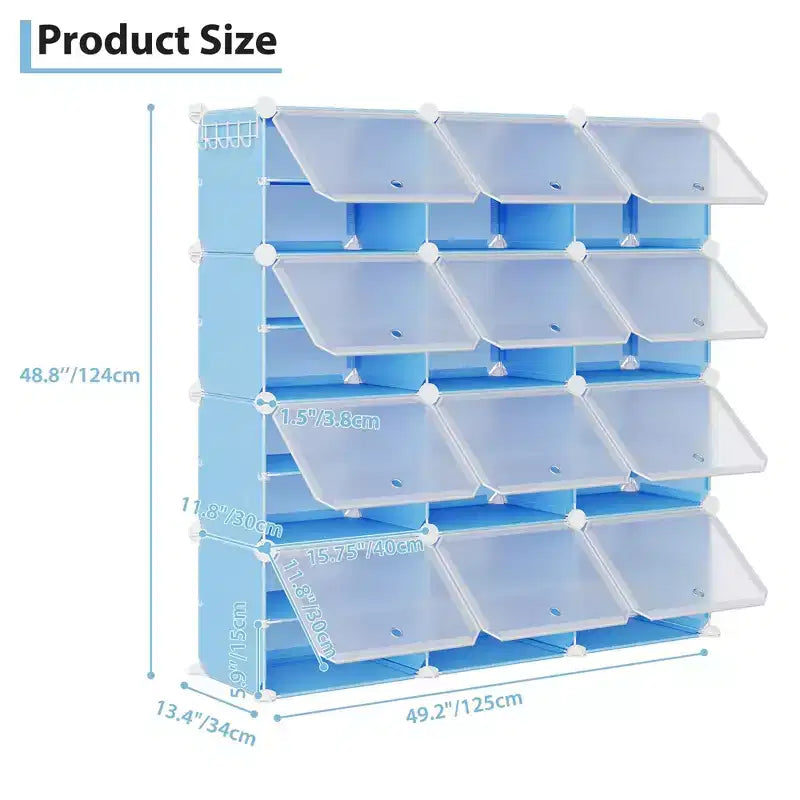 Shoe Rack, Shoe Storage 8 Tier Plastic Organizer with Metal Frame Holds 48 Pairs for Entryway/Closet/Bedroom