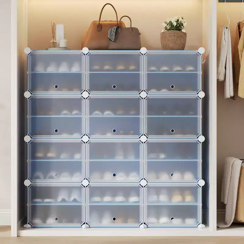Shoe Rack, Shoe Storage 8 Tier Plastic Organizer with Metal Frame Holds 48 Pairs for Entryway/Closet/Bedroom