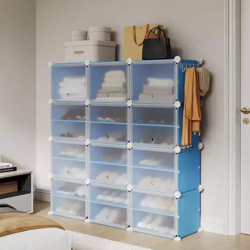 Shoe Rack, Shoe Storage 8 Tier Plastic Organizer with Metal Frame Holds 48 Pairs for Entryway/Closet/Bedroom