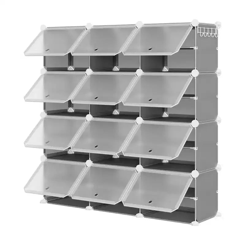 Shoe Rack, Shoe Storage 8 Tier Plastic Organizer with Metal Frame Holds 48 Pairs for Entryway/Closet/Bedroom