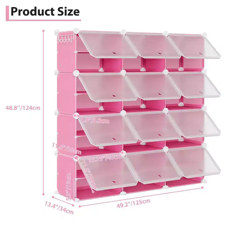 Shoe Rack, Shoe Storage 8 Tier Plastic Organizer with Metal Frame Holds 48 Pairs for Entryway/Closet/Bedroom