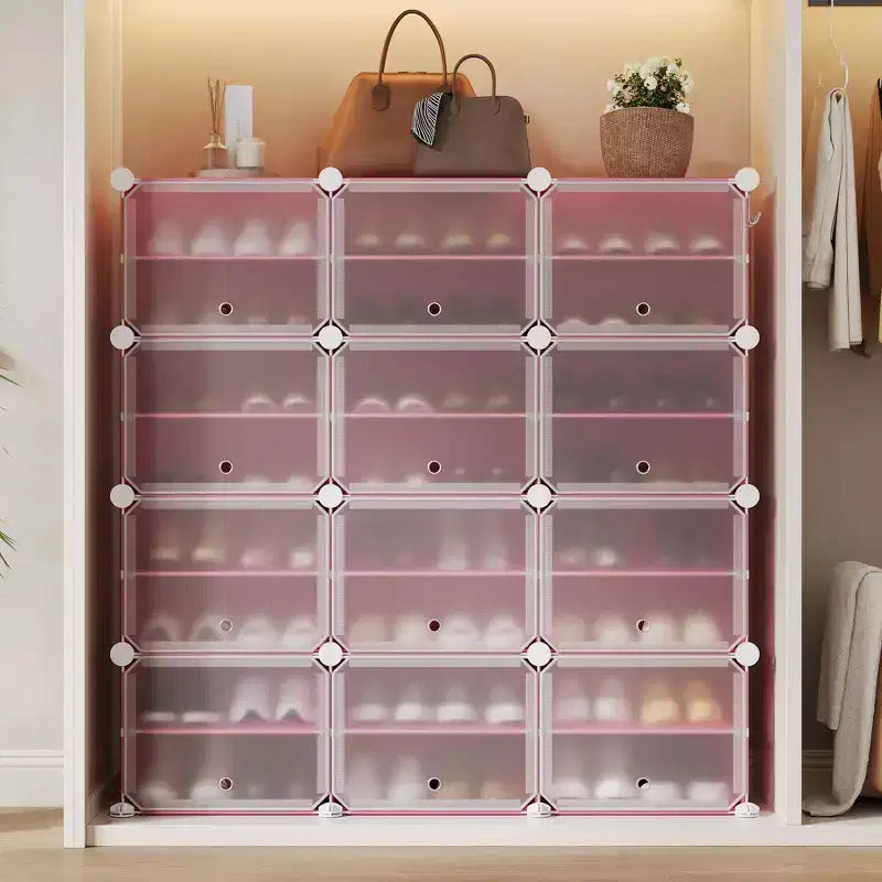 Shoe Rack, Shoe Storage 8 Tier Plastic Organizer with Metal Frame Holds 48 Pairs for Entryway/Closet/Bedroom