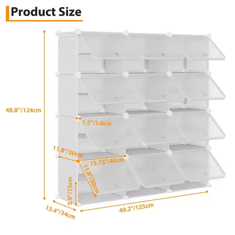 Shoe Rack, Shoe Storage 8 Tier Plastic Organizer with Metal Frame Holds 48 Pairs for Entryway/Closet/Bedroom