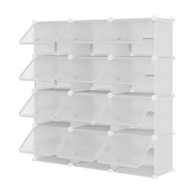 Shoe Rack, Shoe Storage 8 Tier Plastic Organizer with Metal Frame Holds 48 Pairs for Entryway/Closet/Bedroom