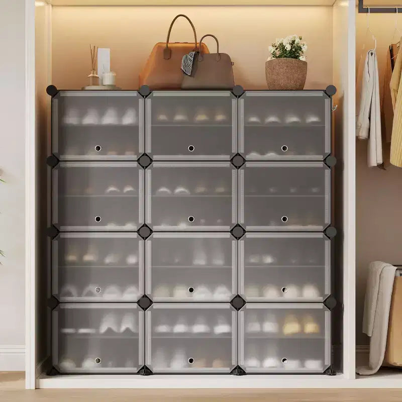 Shoe Rack, Shoe Storage 8 Tier Plastic Organizer with Metal Frame Holds 48 Pairs for Entryway/Closet/Bedroom