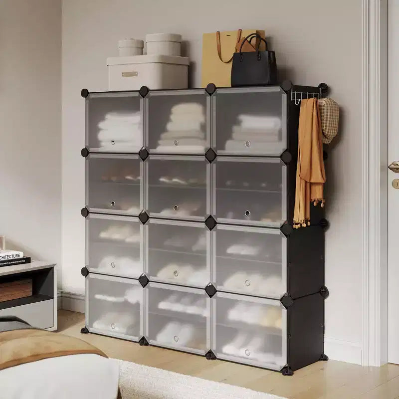 Shoe Rack, Shoe Storage 8 Tier Plastic Organizer with Metal Frame Holds 48 Pairs for Entryway/Closet/Bedroom