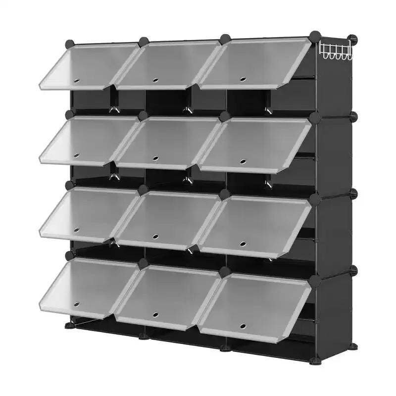Shoe Rack, Shoe Storage 8 Tier Plastic Organizer with Metal Frame Holds 48 Pairs for Entryway/Closet/Bedroom