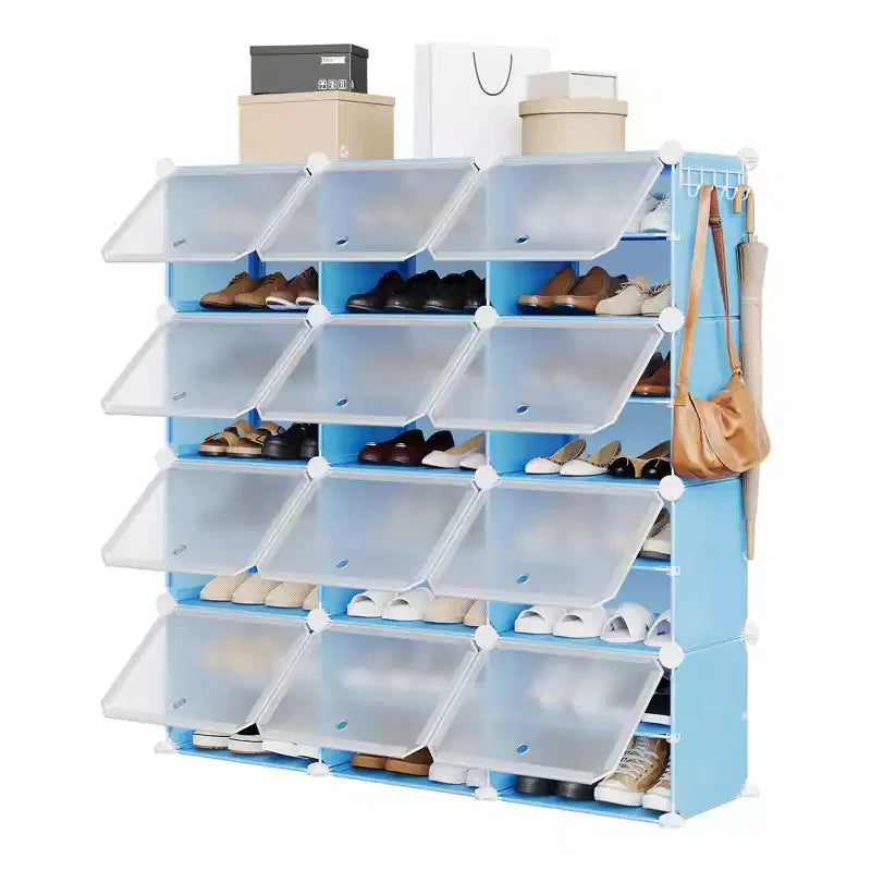Shoe Rack, Shoe Storage 8 Tier Plastic Organizer with Metal Frame Holds 48 Pairs for Entryway/Closet/Bedroom
