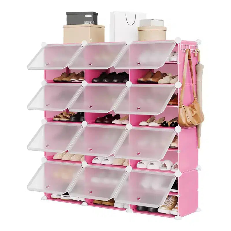 Shoe Rack, Shoe Storage 8 Tier Plastic Organizer with Metal Frame Holds 48 Pairs for Entryway/Closet/Bedroom