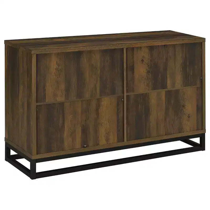 Display Cabinet, Four-Door Transitional Style Engineered Wood Display Cabinet, Modern Style Display Cabinet, Suitable for Living Room