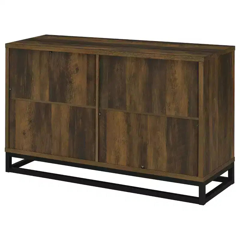 Display Cabinet, Four-Door Transitional Style Engineered Wood Display Cabinet, Modern Style Display Cabinet, Suitable for Living Room