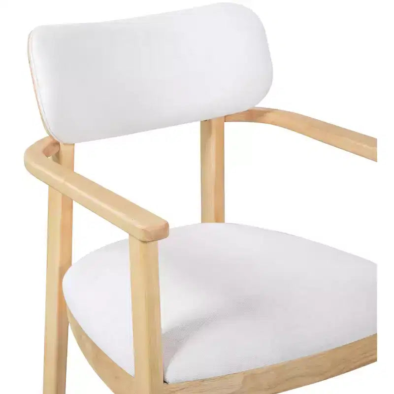 Set di 2 sedie da pranzo imbottite in legno di caucciù stile rustico, con schienale curvo