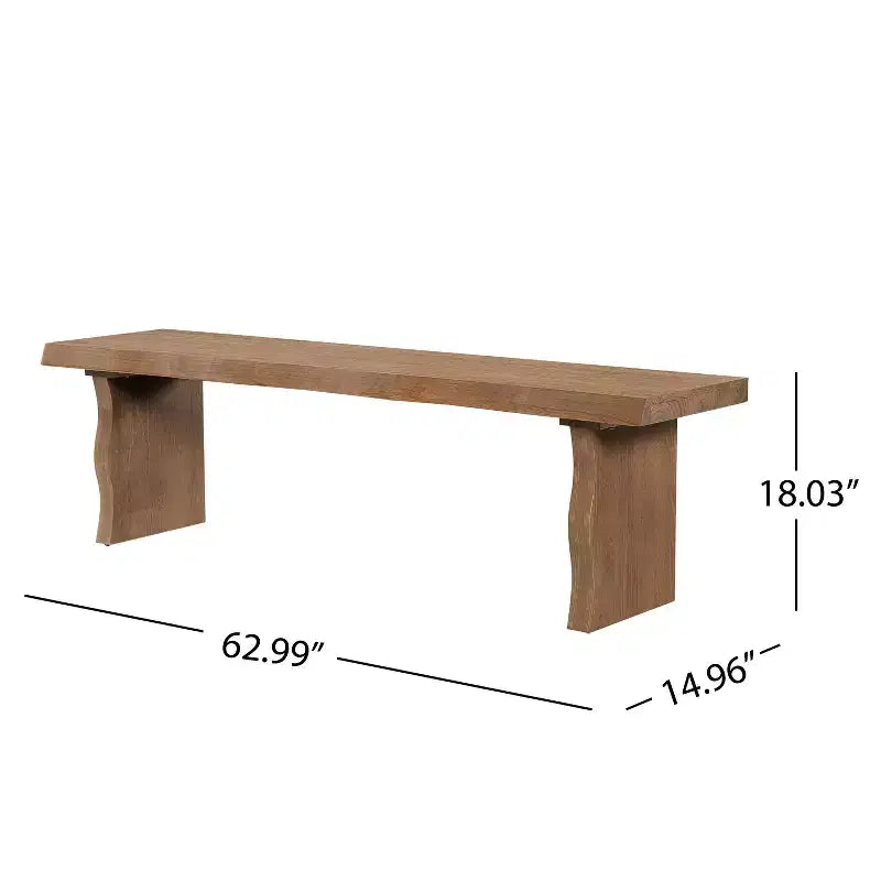 Farmhouse Pine Dining Bench with Flared Leg Design