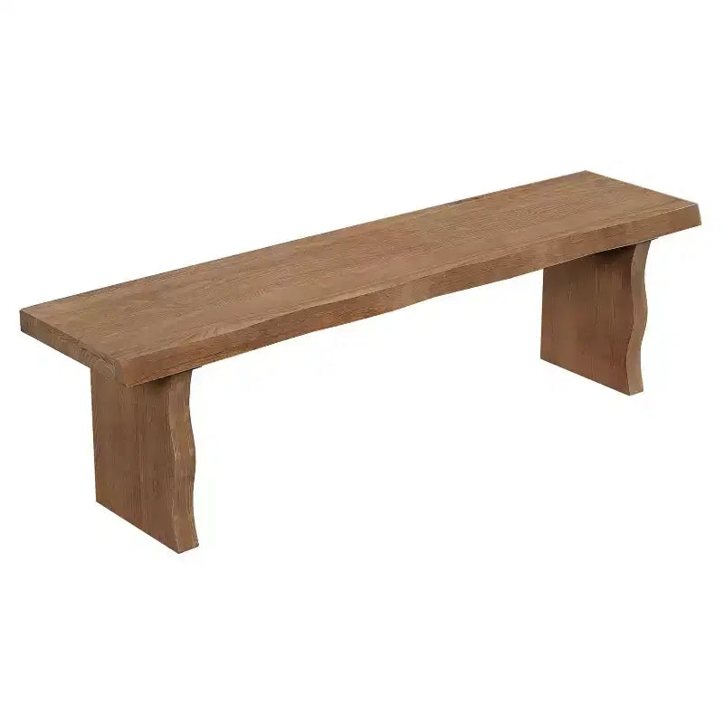 Farmhouse Pine Dining Bench with Flared Leg Design