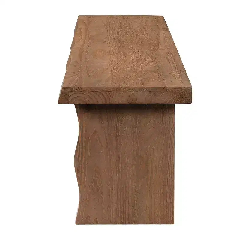 Farmhouse Pine Dining Bench with Flared Leg Design