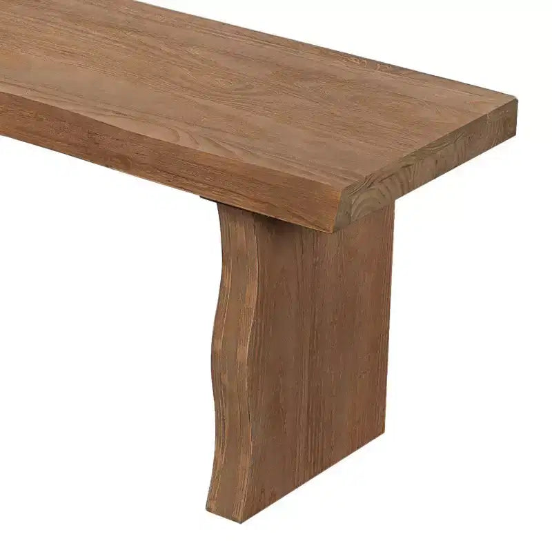 Farmhouse Pine Dining Bench with Flared Leg Design