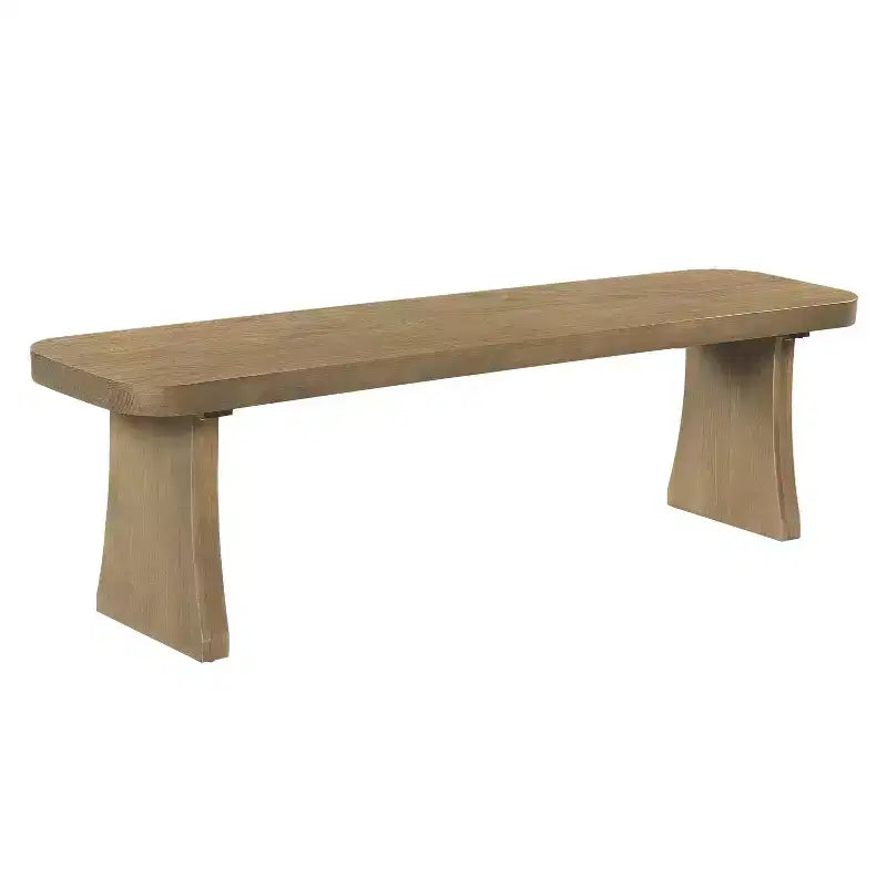 Farmhouse Pine Dining Bench with Flared Leg Design